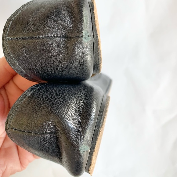 FRENCH SOLE Valentine Black Leather Flats - Picture 4 of 7